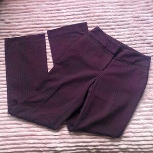 Burgundy Plaid Dress Pants